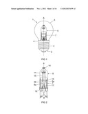 Electric lamp with an outer bulb and a built-in lamp and associated     production method diagram and image