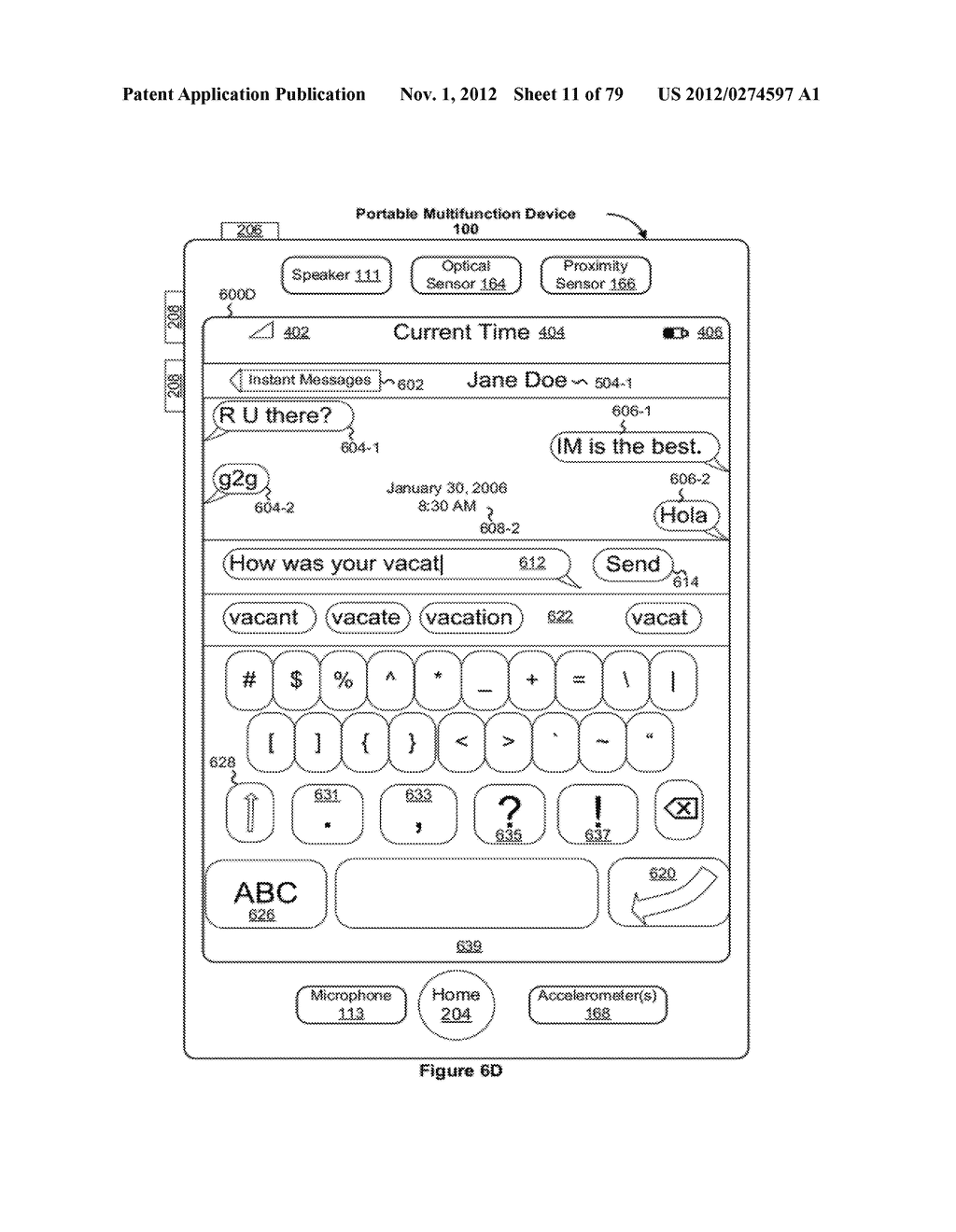 Portable Electronic Device, Method, and Graphical User Interface for     Displaying Electronic Lists and Documents - diagram, schematic, and image 12