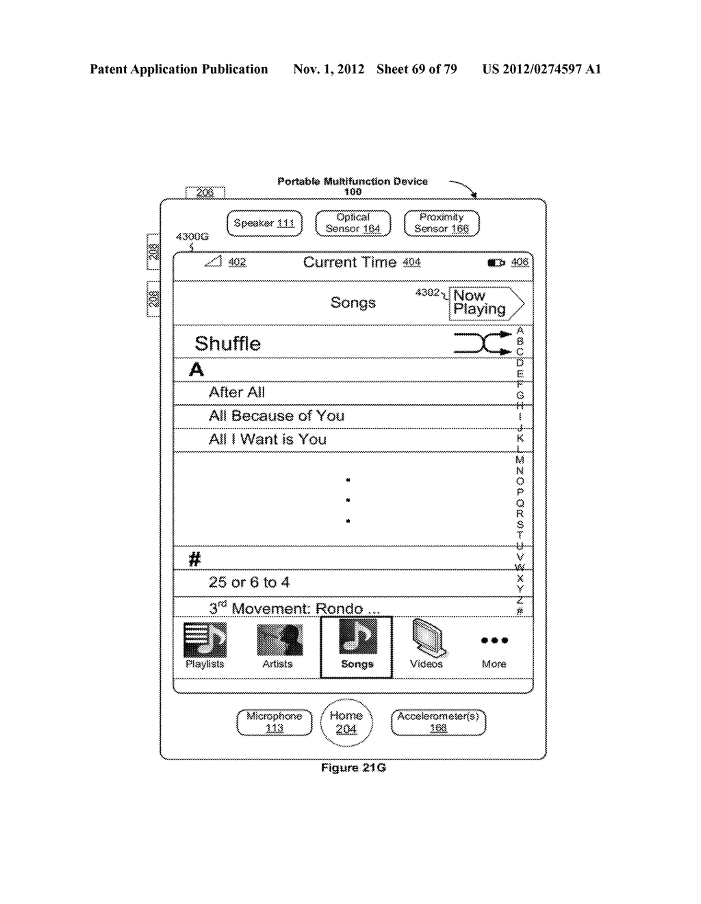 Portable Electronic Device, Method, and Graphical User Interface for     Displaying Electronic Lists and Documents - diagram, schematic, and image 70