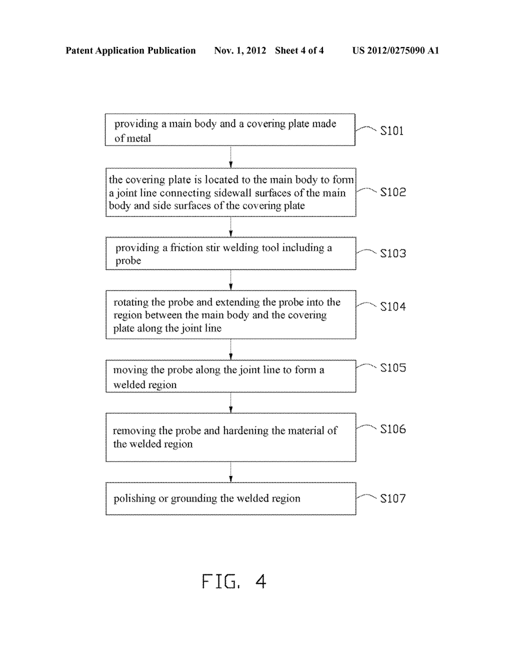 METALLIC HOUSING, METHOD FOR MAKING THE SAME AND ELECTRONIC DEVICE USING     THE SAME - diagram, schematic, and image 05