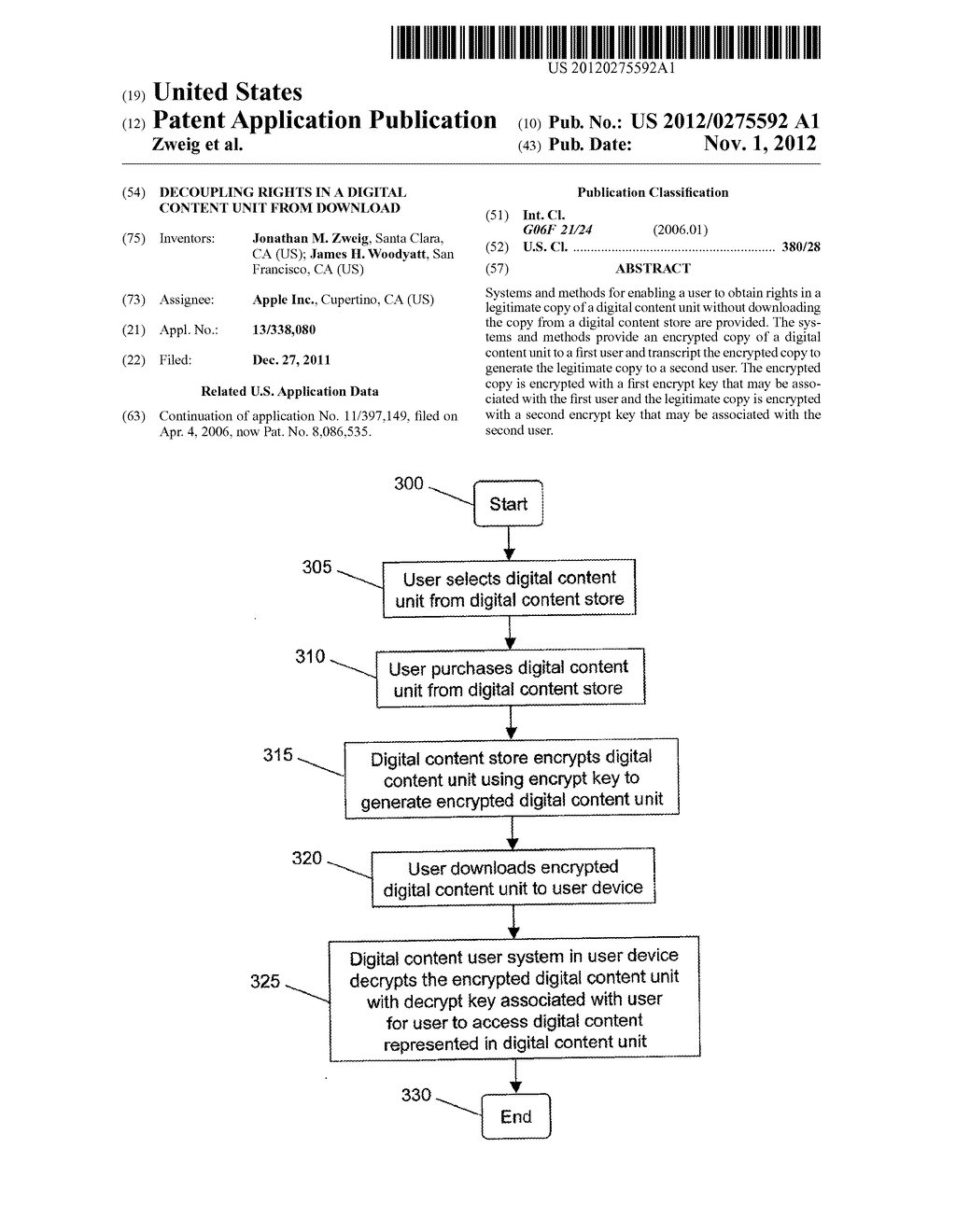 DECOUPLING RIGHTS IN A DIGITAL CONTENT UNIT FROM DOWNLOAD - diagram, schematic, and image 01