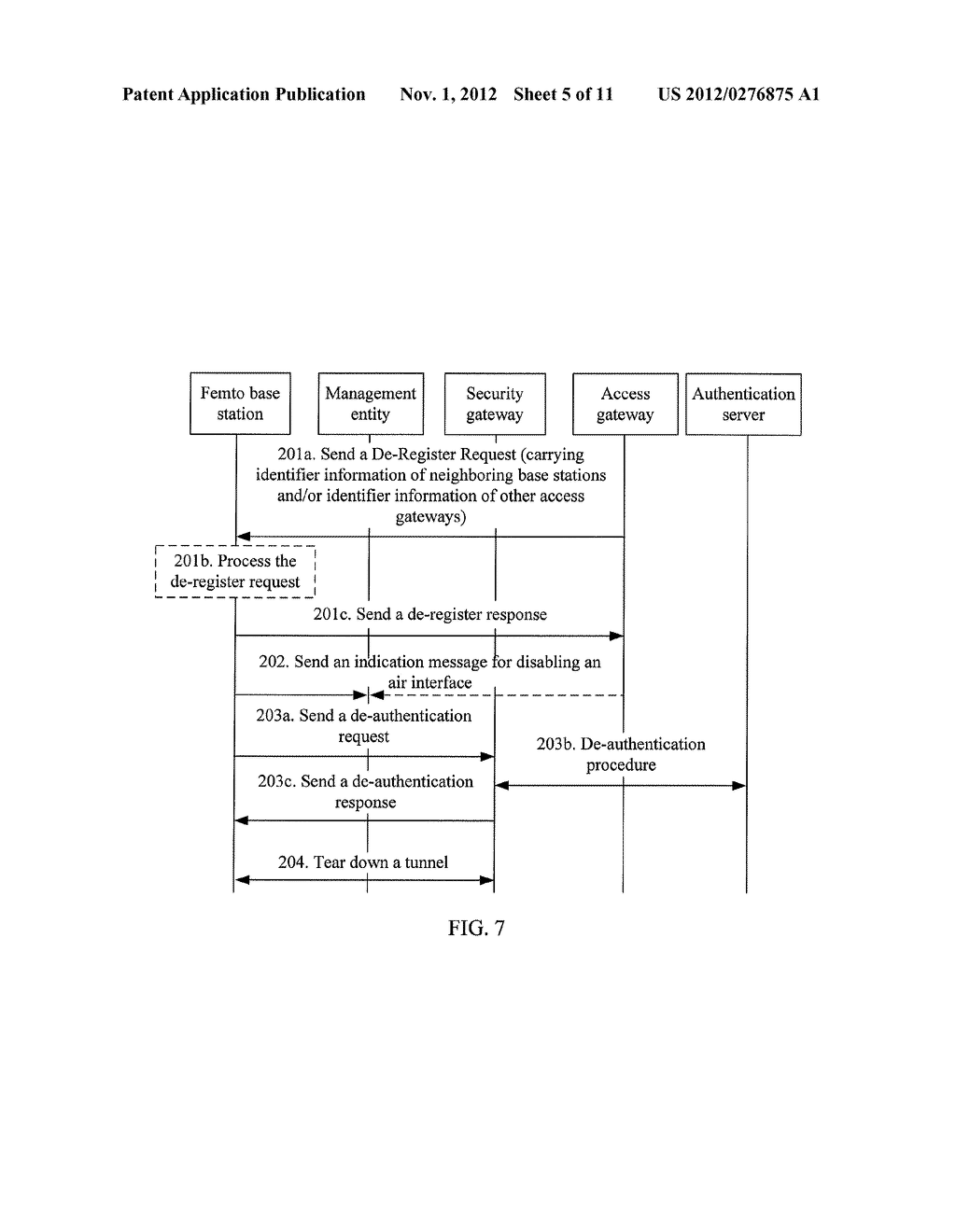 METHOD, DEVICE, AND SYSTEM FOR NETWORK EXIT OR DE-REGISTRATION OF FEMTO     BASE STATION - diagram, schematic, and image 06