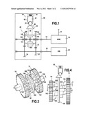 DEVICE FOR CHANGING THE TRANSMISSION RATIO BETWEEN A TURBINE SHAFT AND A     SHAFT OF A STARTER-GENERATOR OF AN AEROENGINE diagram and image