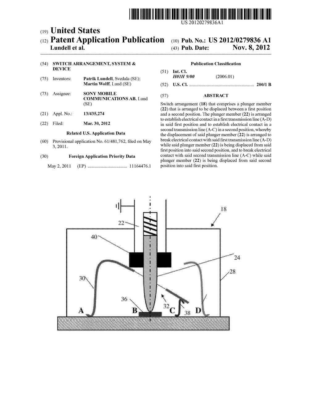 SWITCH ARRANGEMENT, SYSTEM & DEVICE - diagram, schematic, and image 01