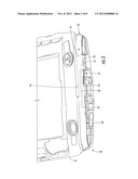 MOBILE WIRELESS COMMUNICATIONS DEVICE HAVING ANTENNA ASSEMBLY WITH     ELECTRICALLY CONDUCTIVE BASE ENCLOSING AN ELONGATE SLOT AND ASSOCIATED     METHODS diagram and image