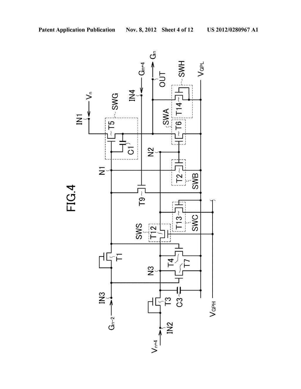 GATE SIGNAL LINE DRIVE CIRCUIT AND DISPLAY DEVICE - diagram, schematic, and image 05