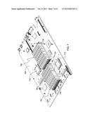 COOLED ELECTRONIC SYSTEM WITH THERMAL SPREADERS COUPLING ELECTRONICS CARDS     TO COLD RAILS diagram and image