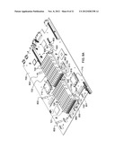 COOLED ELECTRONIC SYSTEM WITH THERMAL SPREADERS COUPLING ELECTRONICS CARDS     TO COLD RAILS diagram and image