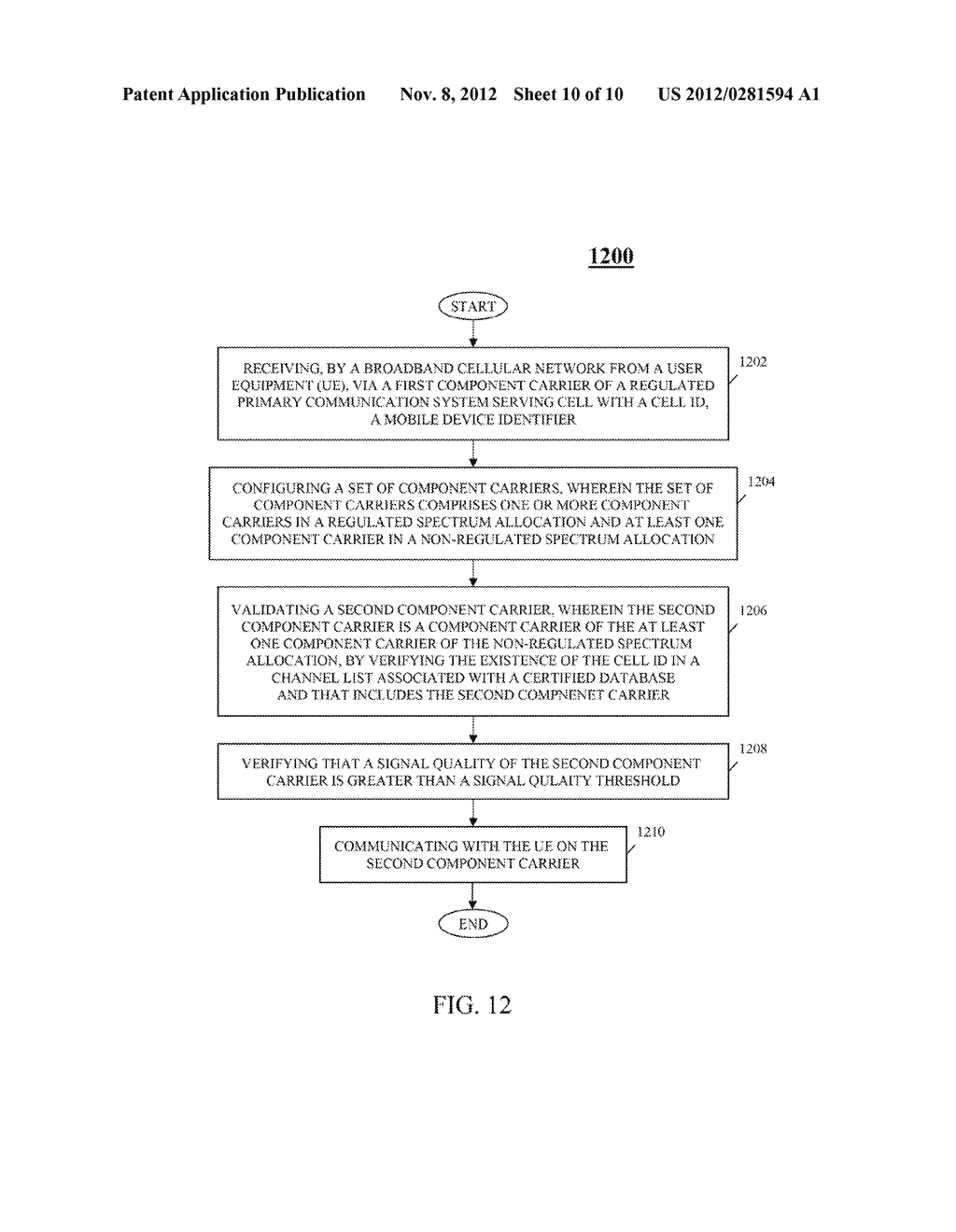 METHOD AND APPARATUS FOR PROVIDING USER EQUIPMENT ACCESS TO TV WHITE SPACE     RESOURCES BY A BROADBAND CELLULAR NETWORK - diagram, schematic, and image 11