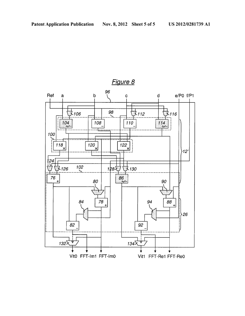 PROCESSOR FOR PROCESSING DIGITAL DATA WITH BUTTERFLY OPERATOR FOR THE     EXECUTION OF AN FFT/IFFT AND TELECOMMUNICATION DEVICE - diagram, schematic, and image 06