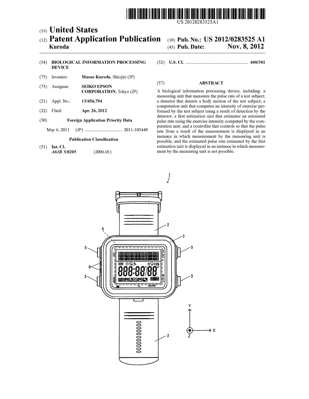 BIOLOGICAL INFORMATION PROCESSING DEVICE - diagram, schematic, and image 01