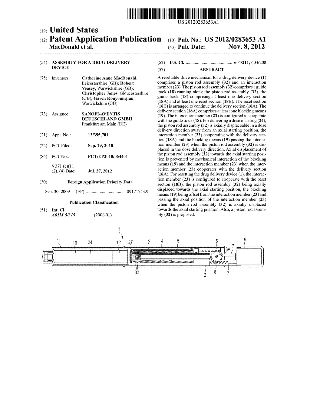 Assembly for a Drug Delivery Device - diagram, schematic, and image 01