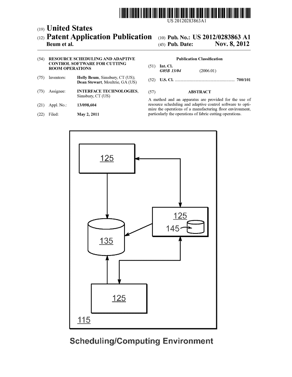 RESOURCE SCHEDULING AND ADAPTIVE CONTROL SOFTWARE FOR CUTTING ROOM     OPERATIONS - diagram, schematic, and image 01