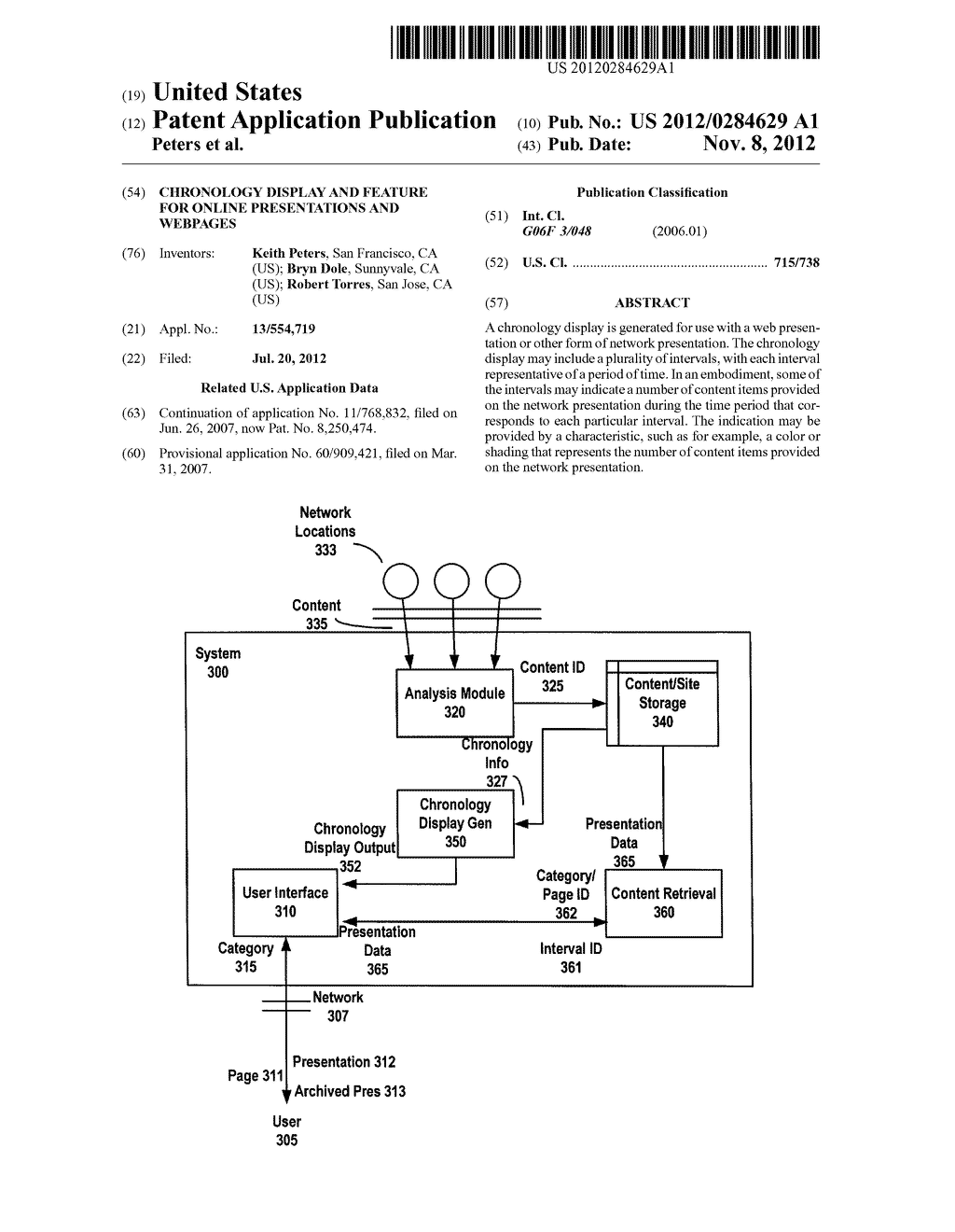 CHRONOLOGY DISPLAY AND FEATURE FOR ONLINE PRESENTATIONS AND WEBPAGES - diagram, schematic, and image 01