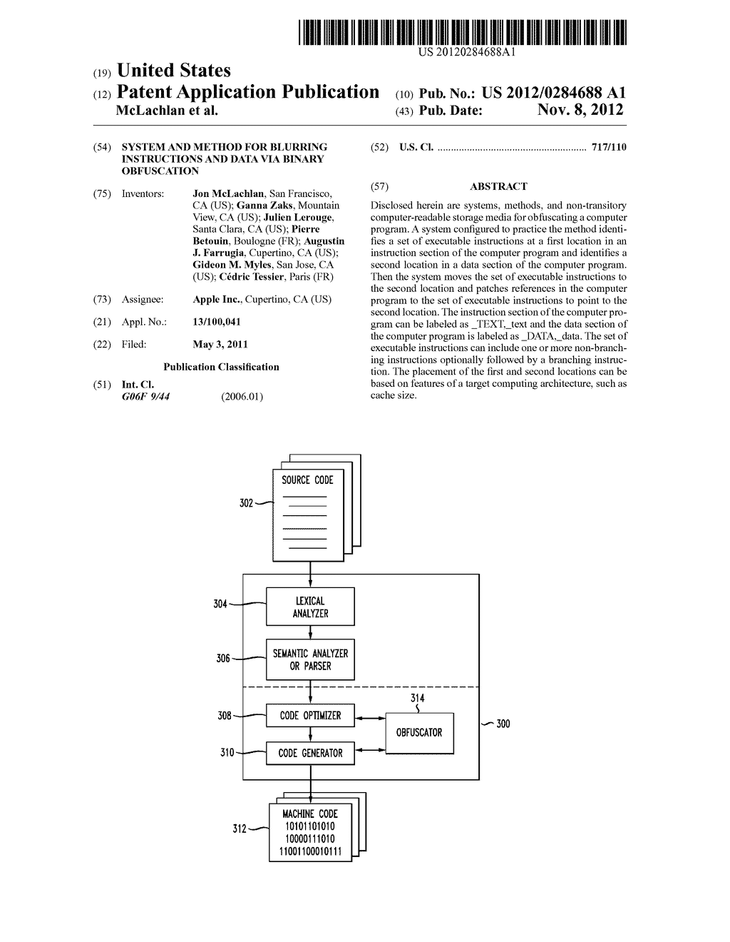 SYSTEM AND METHOD FOR BLURRING INSTRUCTIONS AND DATA VIA BINARY     OBFUSCATION - diagram, schematic, and image 01