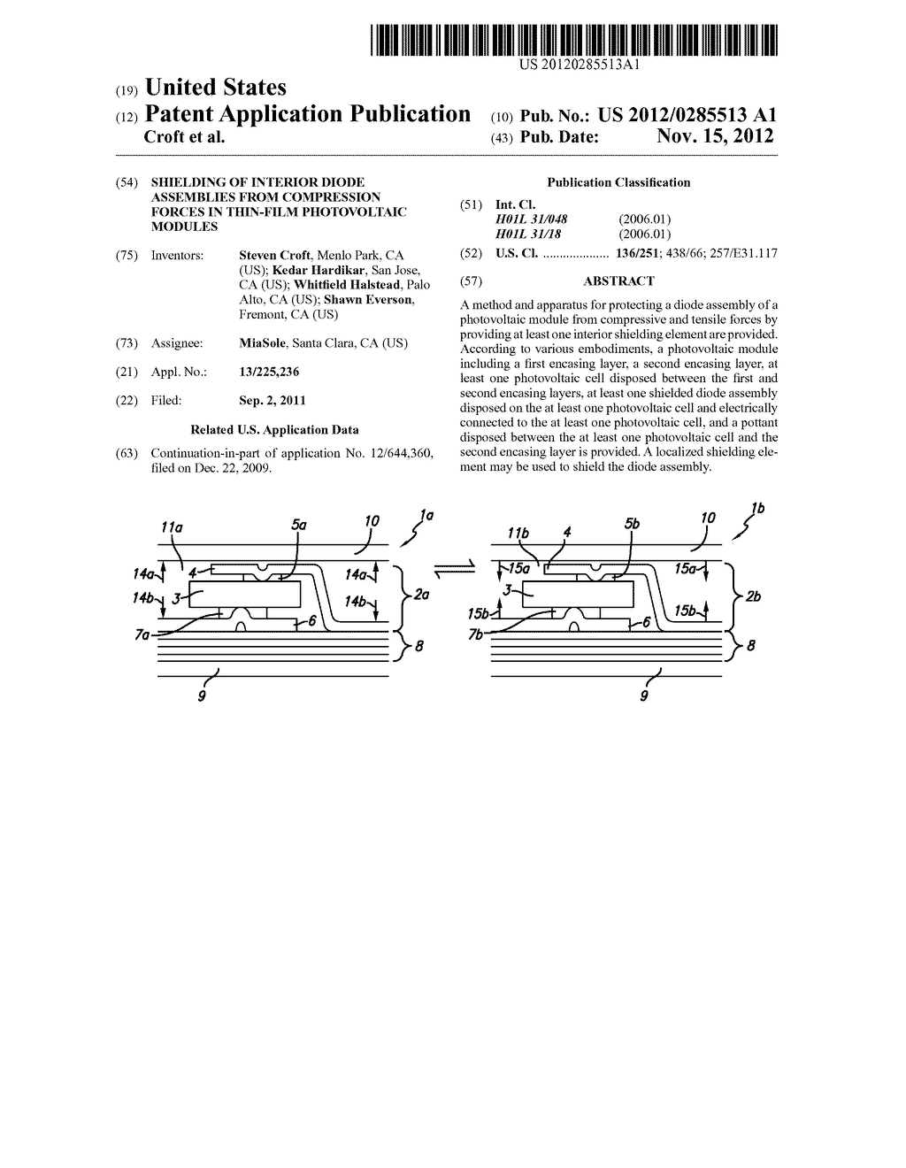 Shielding of Interior Diode Assemblies from Compression Forces in     Thin-Film Photovoltaic Modules - diagram, schematic, and image 01