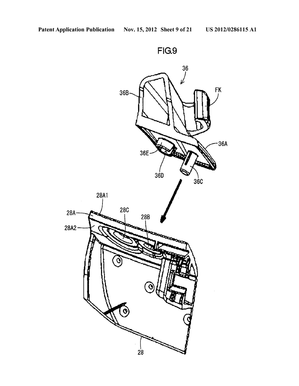 UTILITY PART ASSEMBLY FOR MOUNTING UTILITY PART TO VEHICULAR INTERIOR PART - diagram, schematic, and image 10