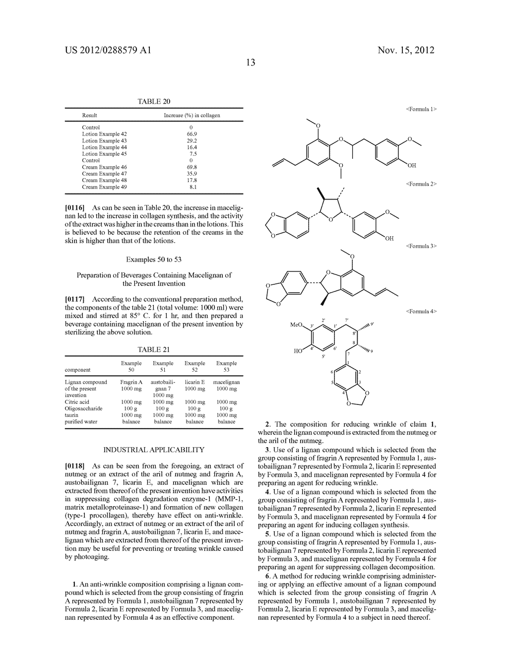 USE OF LIGNAN COMPOUND FOR ANTI-WRINKLE TREATMENT - diagram, schematic, and image 21