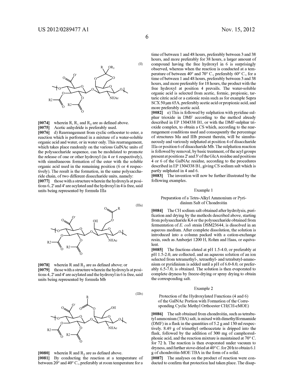 BIOTECHNOLOGICAL SULPHATED CHONDROITIN SULPHATE AT POSITION 4 OR 6 ON THE     SAME POLYSACCHARIDE CHAIN, AND PROCESS FOR THE PREPARATION THEREOF - diagram, schematic, and image 10