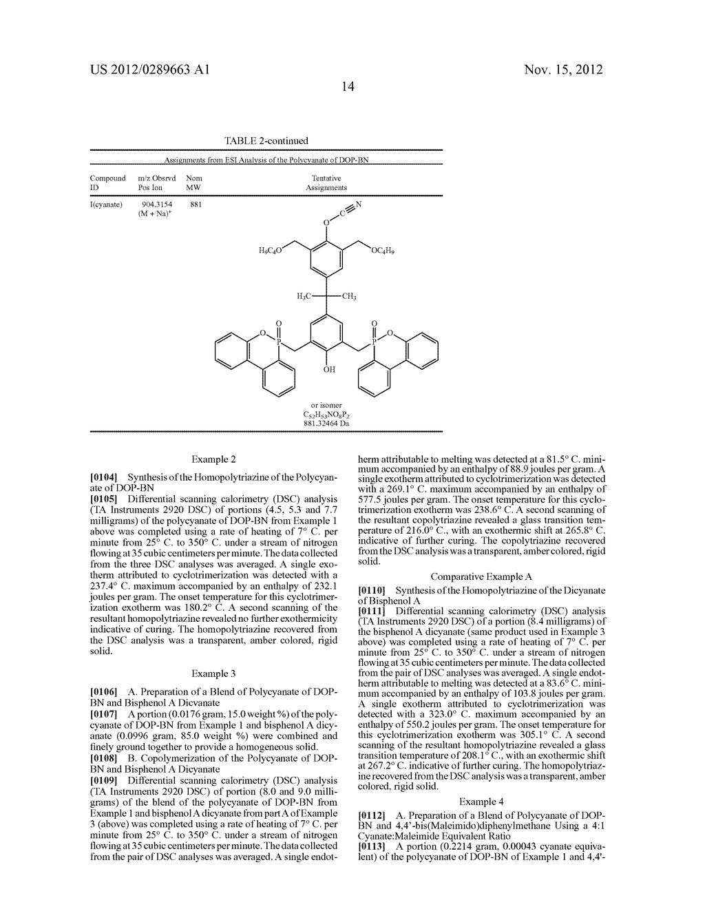 THERMOSETTING MONOMERS AND COMPOSITIONS CONTAINING PHOSPHORUS AND CYANATO     GROUPS - diagram, schematic, and image 17