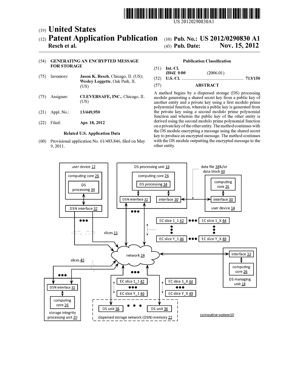 GENERATING AN ENCRYPTED MESSAGE FOR STORAGE - diagram, schematic, and image 01