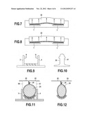 Assembly of an Overmolded Element Having Hooks and of a Mold Including a     Pedestal diagram and image