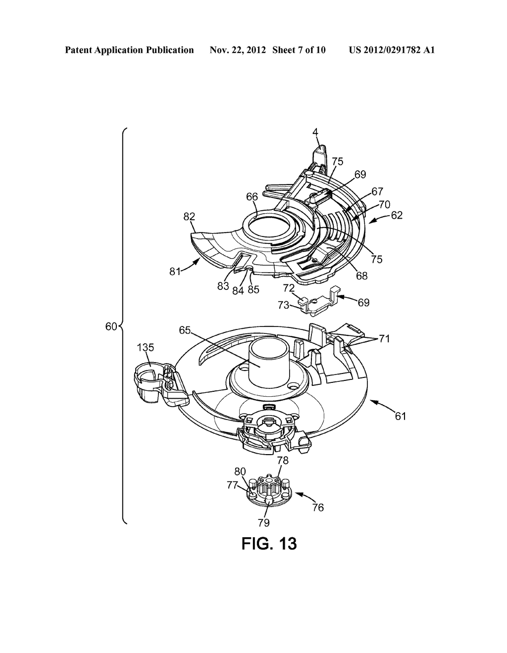 DEVICE FOR DISPENSING A PLURALITY OF UNITARY DOSES OF DRY POWDER, AND     INHALER COMPRISING SUCH DEVICE - diagram, schematic, and image 08