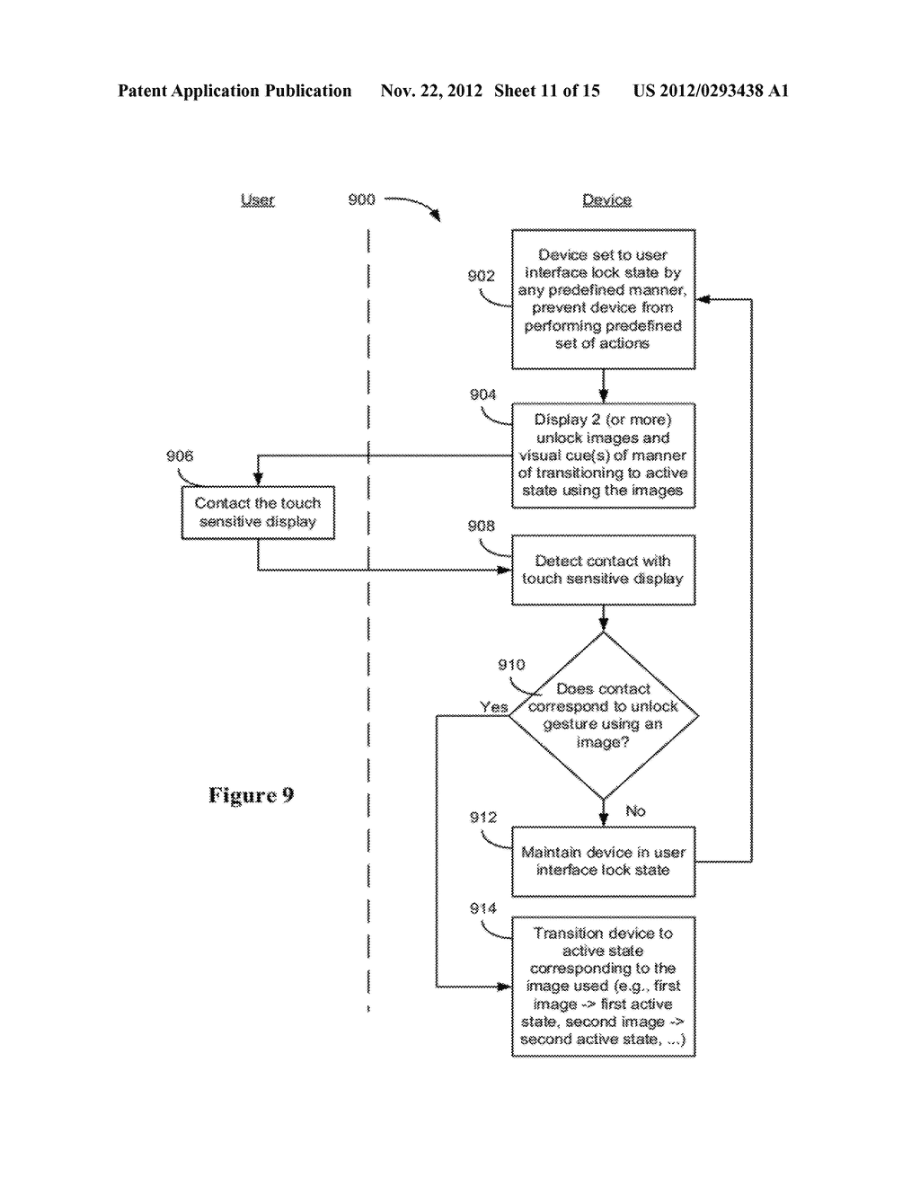 Unlocking a Device by Performing Gestures on an Unlock Image - diagram, schematic, and image 12