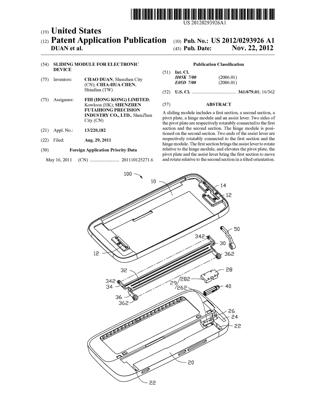 SLIDING MODULE FOR ELECTRONIC DEVICE - diagram, schematic, and image 01