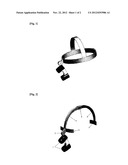 HEAD LAMP COMPRISING ARCH-SHAPED HEAD BAND LOCATED ON SAGITTAL SUTURE     PLANE diagram and image