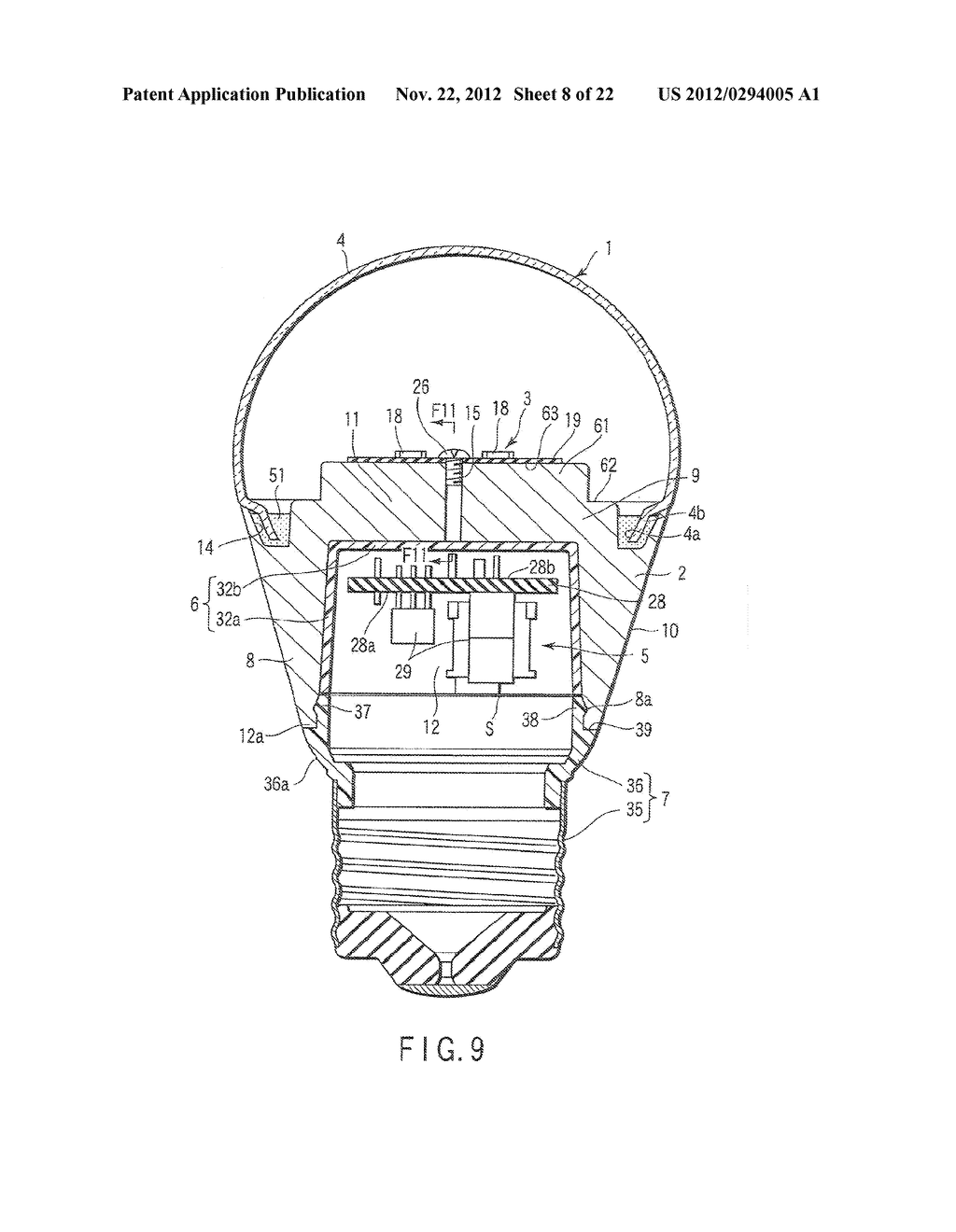 Lamp Having Outer Shell to Radiate Heat of Light Source - diagram, schematic, and image 09