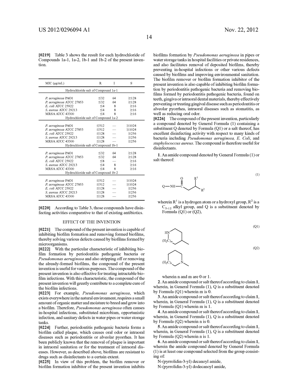 AMIDE COMPOUND OR SALT THEREOF, AND BIOFILM INHIBITOR, BIOFILM REMOVER AND     DISINFECTANT CONTAINING THE SAME - diagram, schematic, and image 27