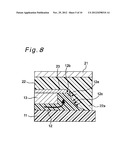 SEMICONDUCTOR DEVICE MOUNTED STRUCTURE AND ITS MANUFACTURING METHOD,     SEMICONDUCTOR DEVICE MOUNTING METHOD, AND PRESSING TOOL diagram and image