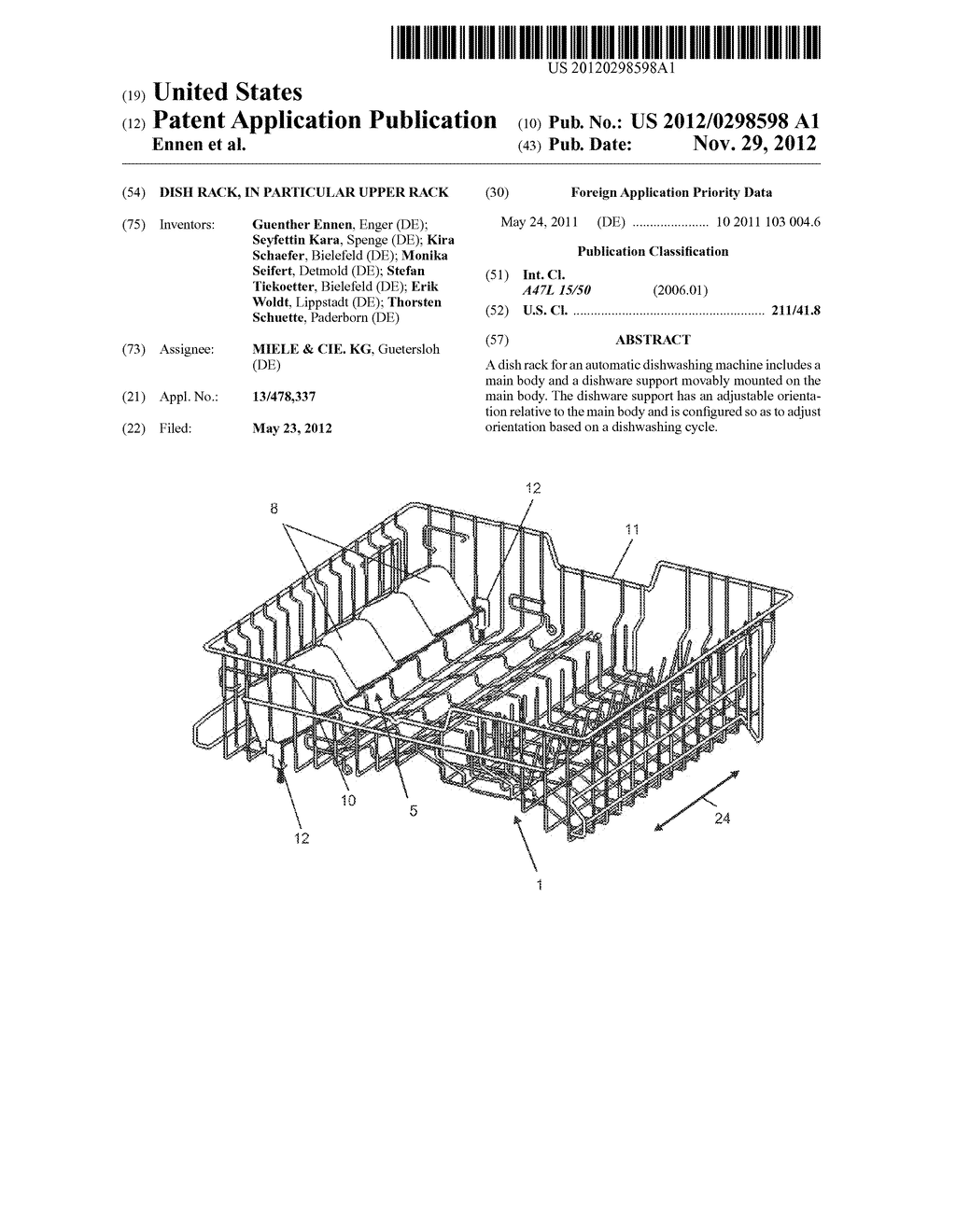 DISH RACK, IN PARTICULAR UPPER RACK - diagram, schematic, and image 01
