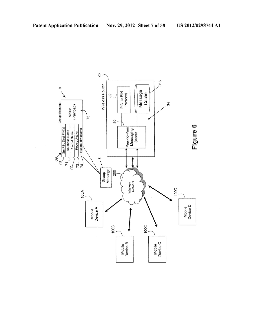 SYSTEM AND METHOD FOR MANAGING ITEMS IN A LIST SHARED BY A GROUP OF MOBILE     DEVICES - diagram, schematic, and image 08