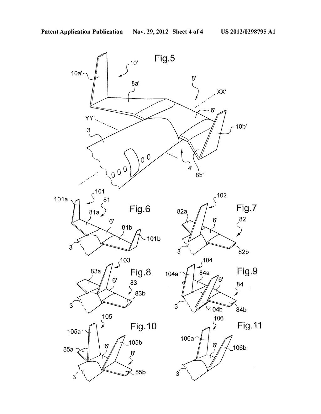 AIRCRAFT WITH A PIVOTABLE REAR PORTION - diagram, schematic, and image 05