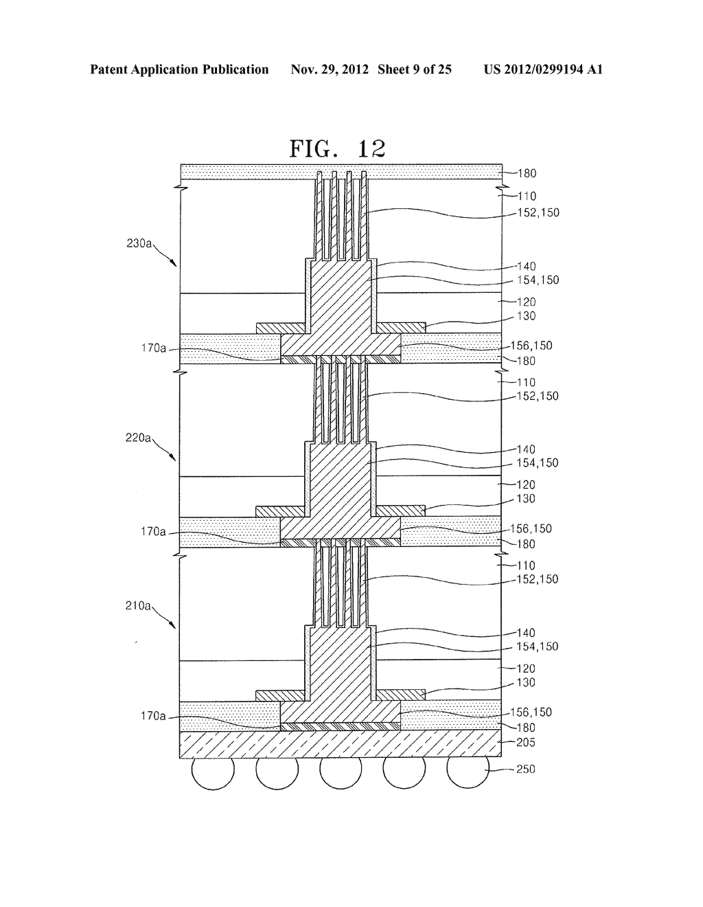 SEMICONDUCTOR CHIP HAVING VIA ELECTRODES AND STACKED SEMICONDUCTOR CHIPS     INTERCONNECTED BY THE VIA ELECTRODES - diagram, schematic, and image 10