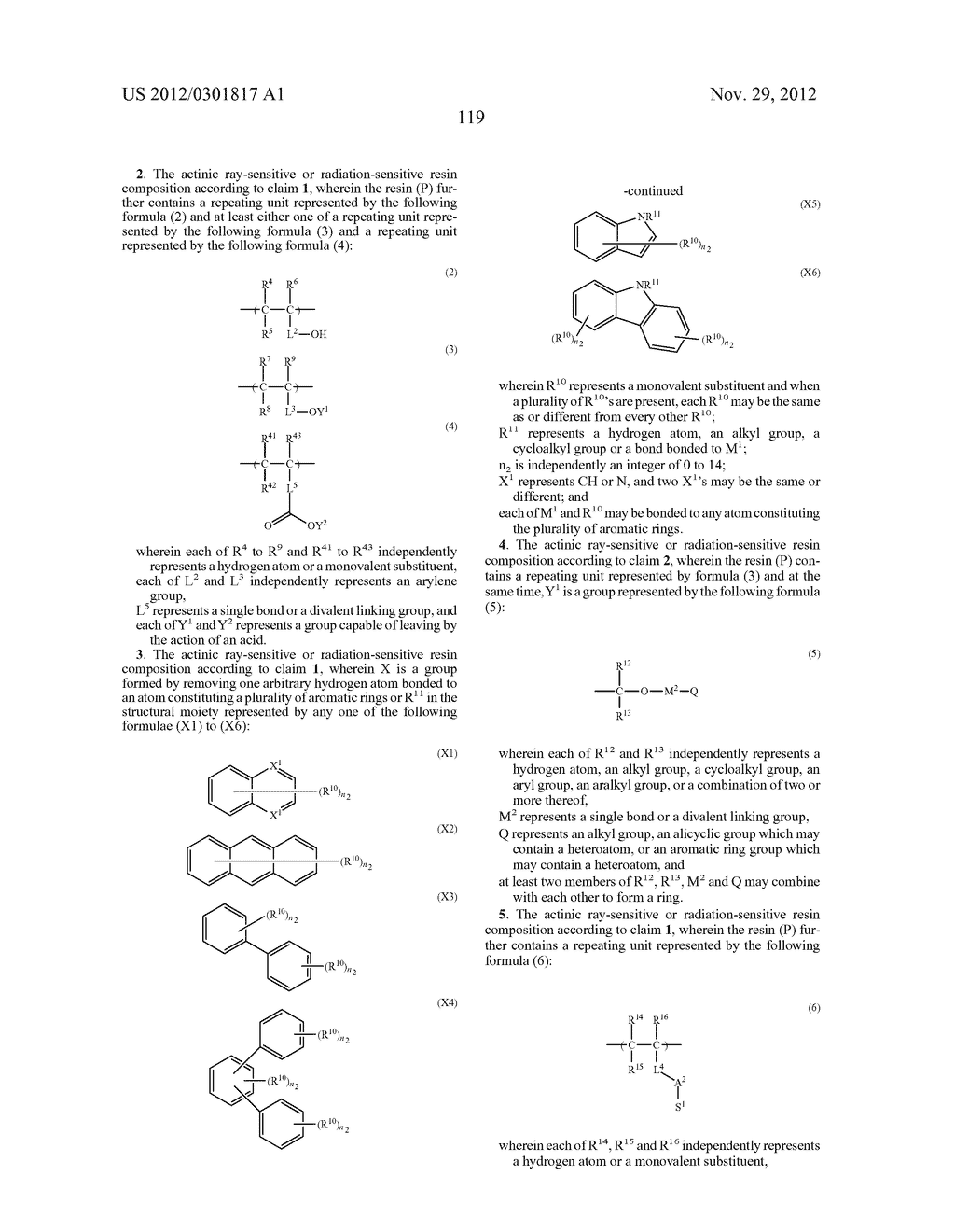 ACTINIC RAY-SENSITIVE OR RADIATION-SENSITIVE RESIN COMPOSITION, RESIST     FILM USING THE COMPOSITION AND PATTERN FORMING METHOD - diagram, schematic, and image 120