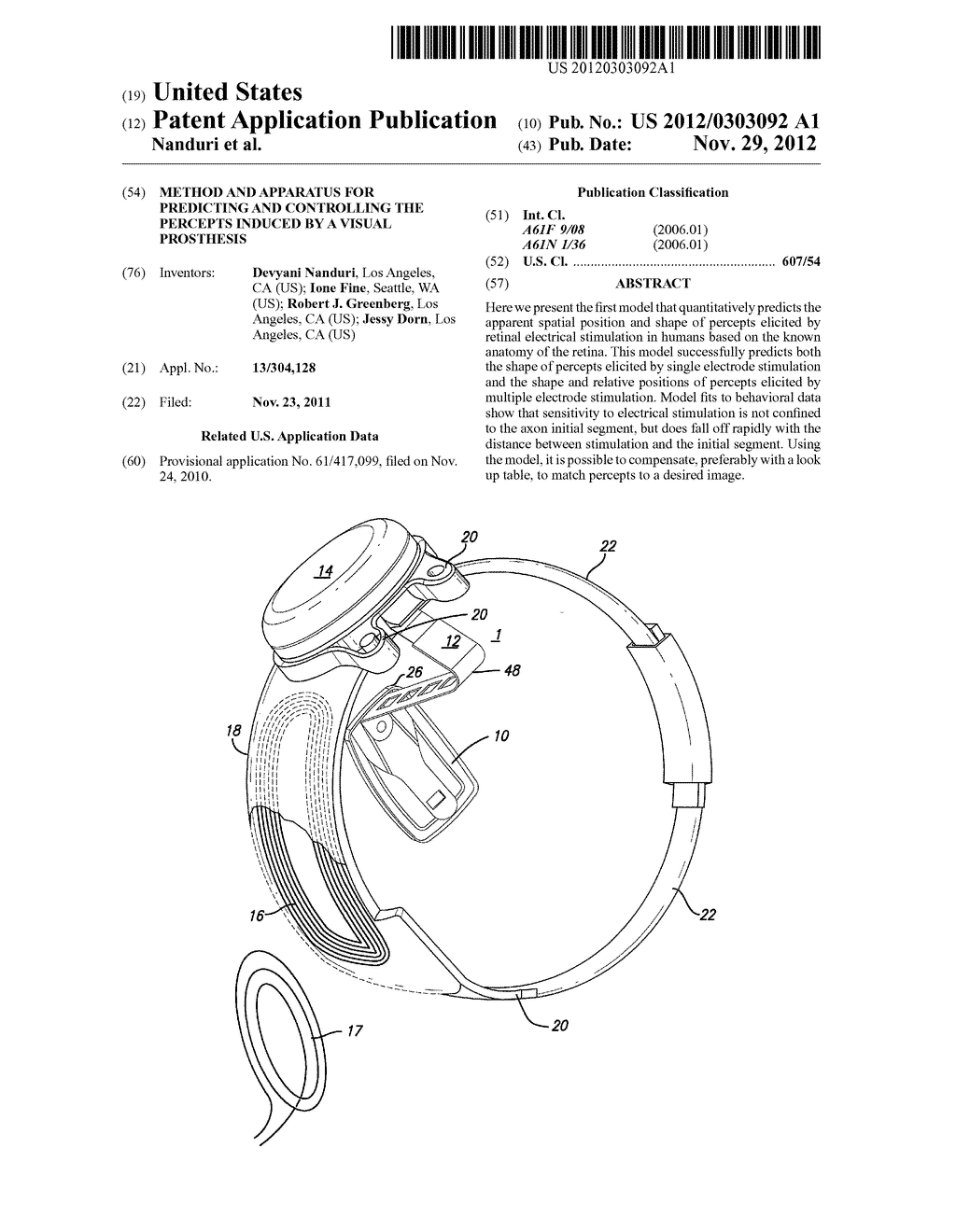 Method and Apparatus for Predicting and Controlling the Percepts Induced     by a Visual Prosthesis - diagram, schematic, and image 01