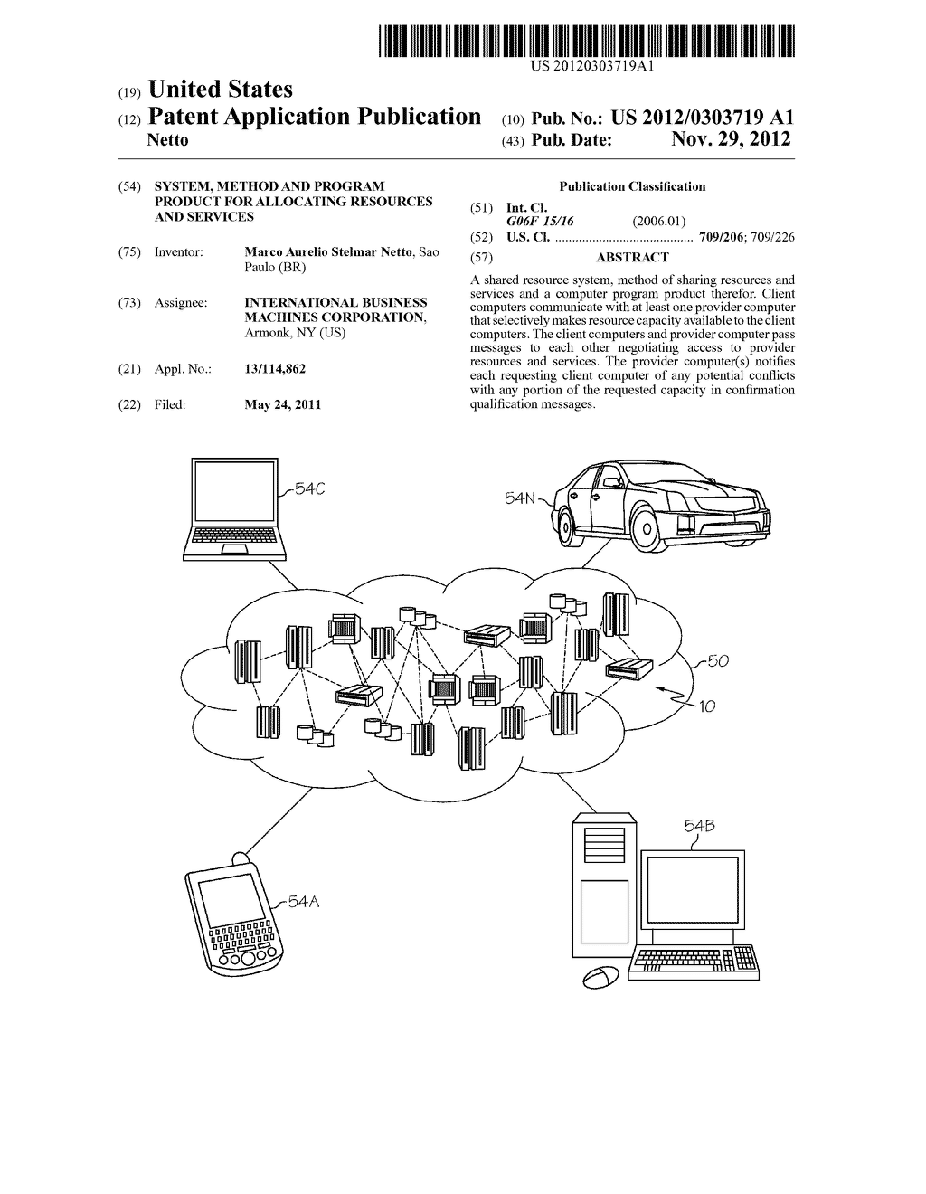 SYSTEM, METHOD AND PROGRAM PRODUCT FOR ALLOCATING RESOURCES AND SERVICES - diagram, schematic, and image 01