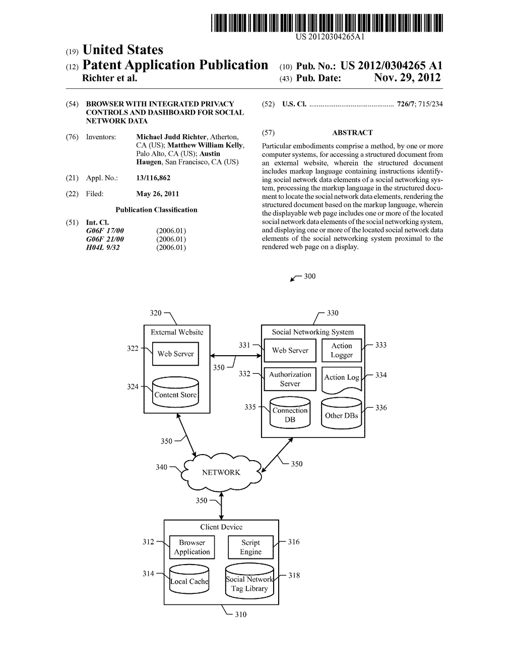 Browser with Integrated Privacy Controls and Dashboard for Social Network     Data - diagram, schematic, and image 01