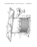 Portable bar with interchangeable canopy tops diagram and image