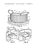 Portable bar with interchangeable canopy tops diagram and image