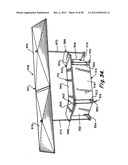 Portable bar with interchangeable canopy tops diagram and image