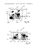 Portable bar with interchangeable canopy tops diagram and image