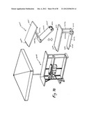 Portable bar with interchangeable canopy tops diagram and image