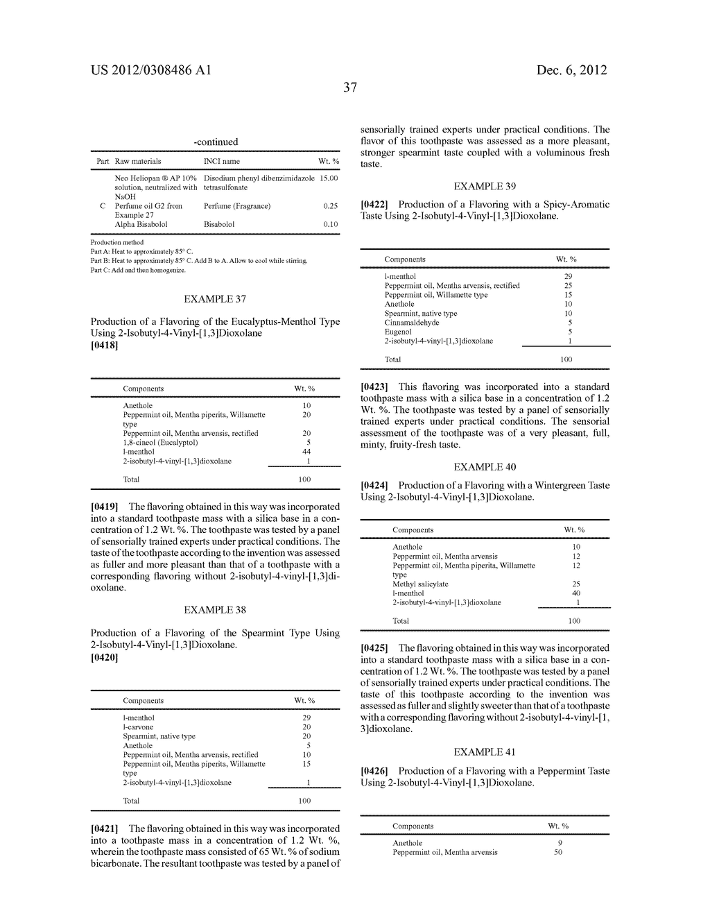 Fragrance and/or flavoring compositions containing dioxolanes - diagram, schematic, and image 38