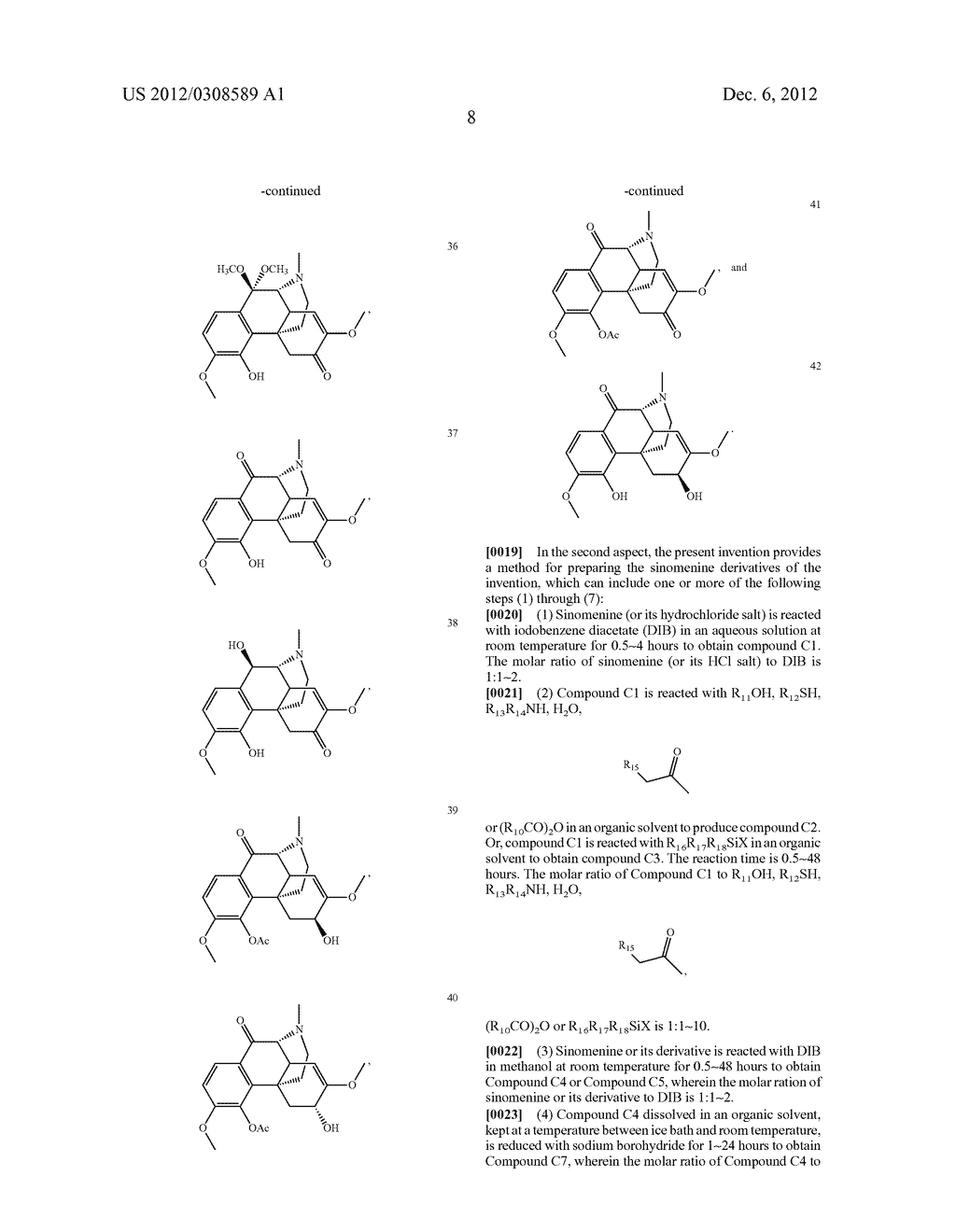 SINOMENINE DERIVATIVES, SYNTHETIC METHODS AND USES THEREOF - diagram, schematic, and image 12