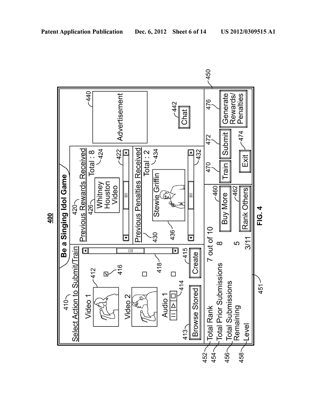 SYSTEMS AND METHODS FOR TRANSMITTING MEDIA ASSOCIATED WITH A MEASURE OF     QUALITY BASED ON LEVEL OF GAME PLAY IN AN INTERACTIVE VIDEO GAMING     ENVIRONMENT - diagram, schematic, and image 07