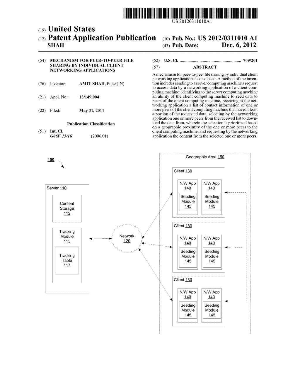 MECHANISM FOR PEER-TO-PEER FILE SHARING BY INDIVIDUAL CLIENT NETWORKING     APPLICATIONS - diagram, schematic, and image 01